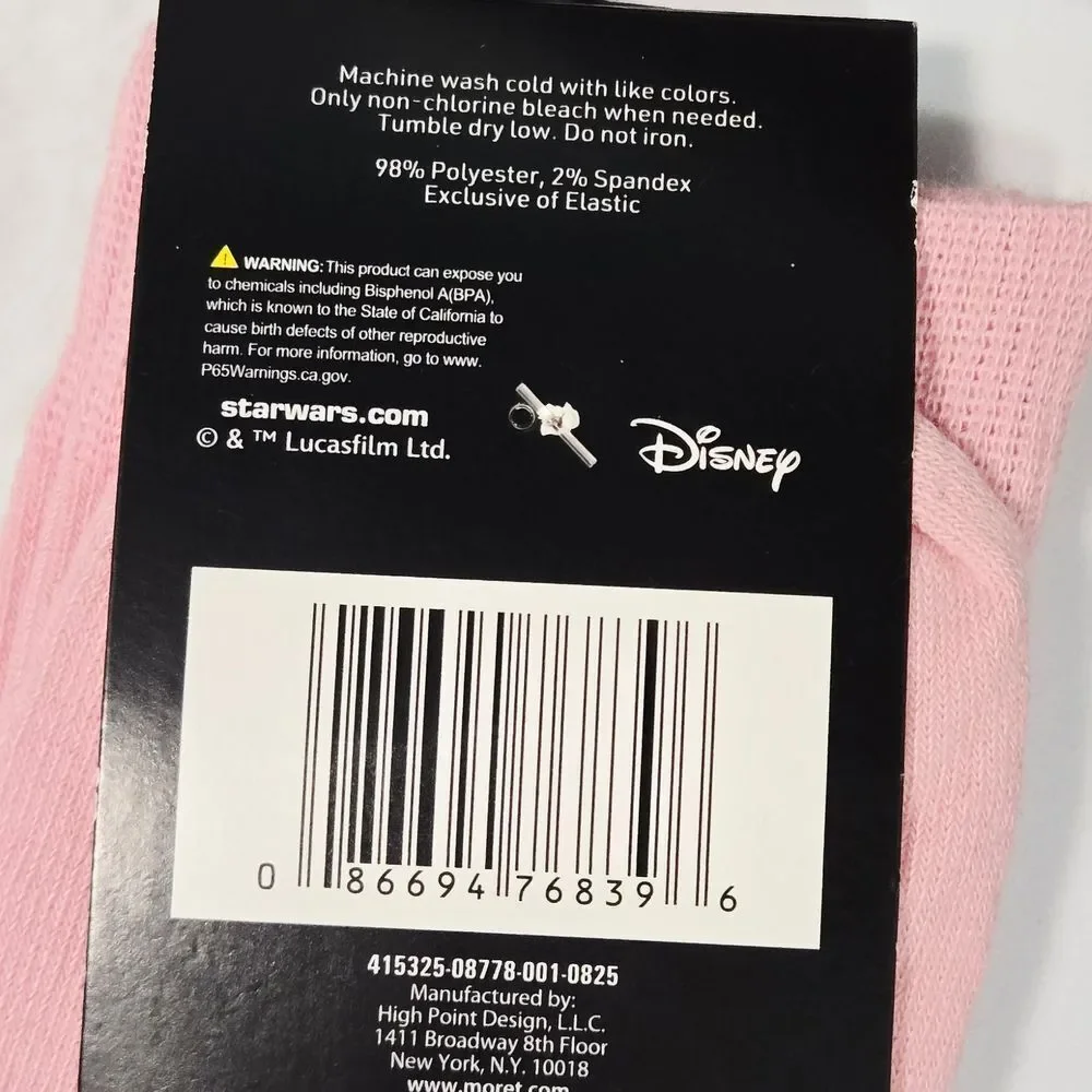 Star Wars Yoda Pink Crew Socks – Do or Donut, No Try Valentine Disney Classic
